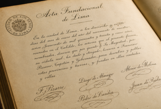 Registro del Acta Fundacional de Lima